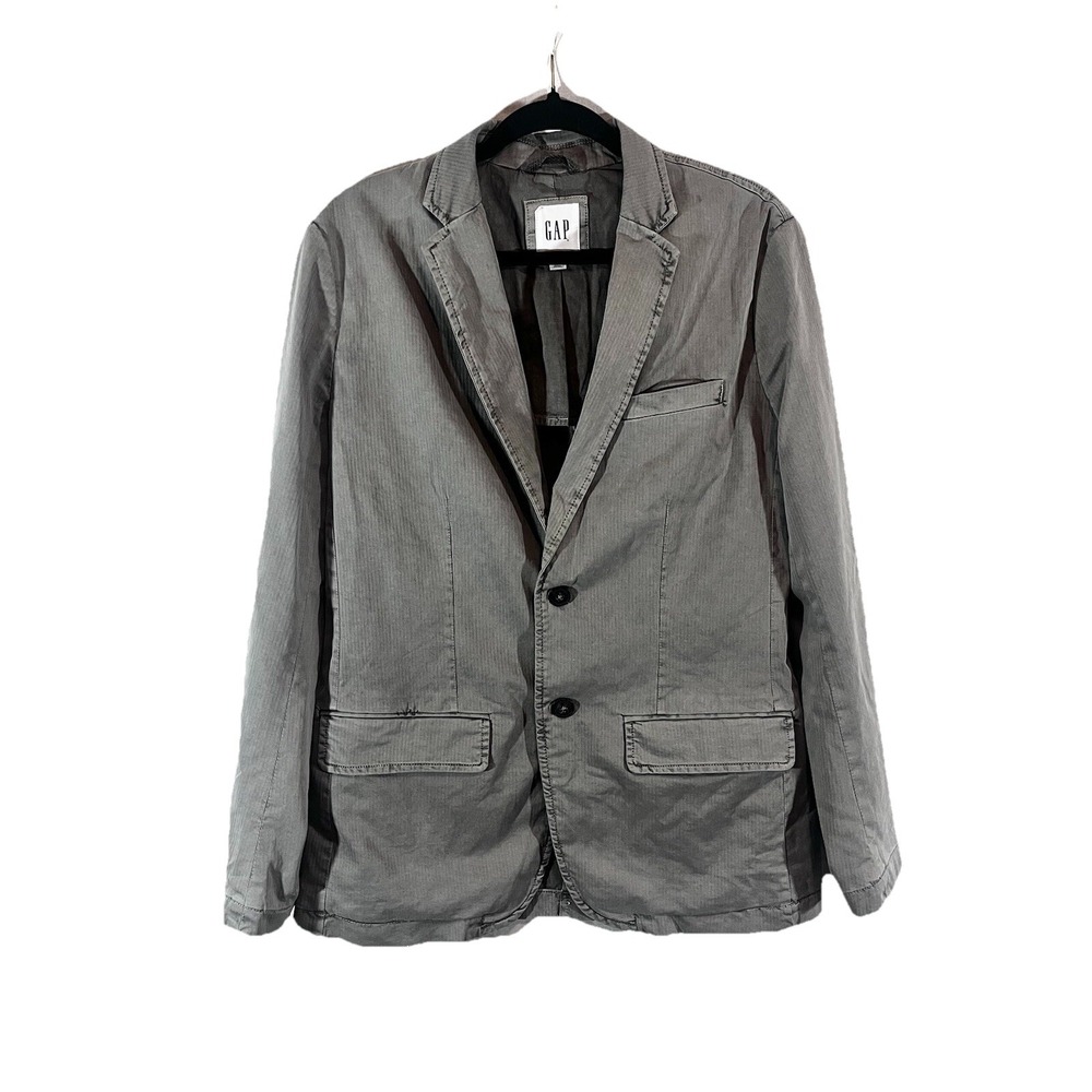 Gap Twill Classic Stretch  Gray Blazer Jacket Sz. Small 90's Preppy Twilight